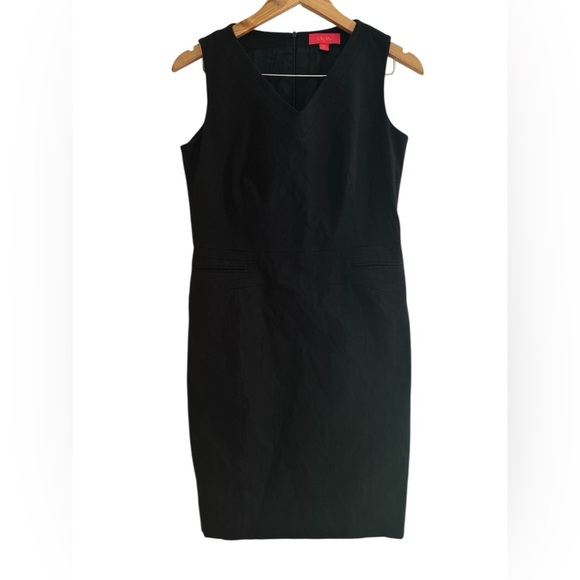 La Vía 18 | Cotton Sleeveless Textured Sheath Dress - Picture 1 of 12